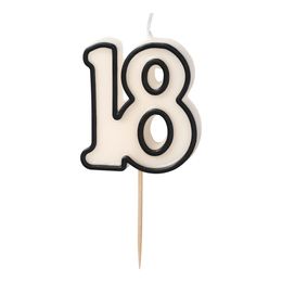 Kakkukynttilät 18 Musta/Valkoinen