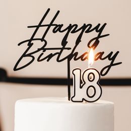 Diaesitys - Kakkukynttilät 18 Musta/Valkoinen