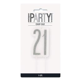 Tårtljus 21 Silver