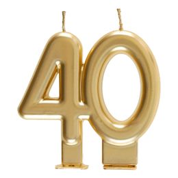 Tårtljus 40 Matt Guld