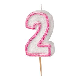 Bildspel - Tårtljus Glitter Rosa