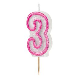 Bildspel - Tårtljus Glitter Rosa