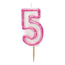 Bildspel - Tårtljus Glitter Rosa