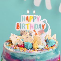 Bildspel - Tårtljus Happy Birthday Mermaid Waves