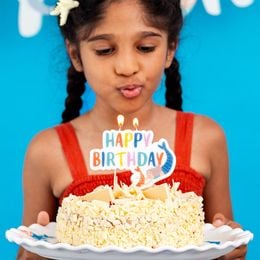 Bildspel - Tårtljus Happy Birthday Mermaid Waves