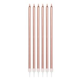 Tårtljus Långa Roséguld Metallic