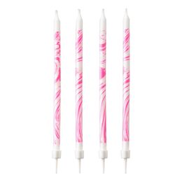 Tårtljus Marmor Vit/Rosa