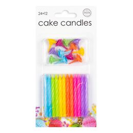 Kagelys med Holdere Flerfarvede