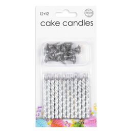 Tårtljus med Hållare Silver