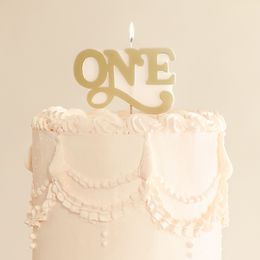 Bildspel - Tårtljus One Guld