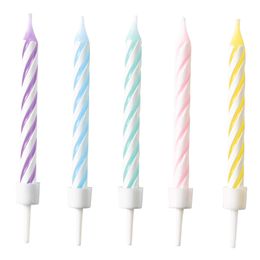 Tårtljus Regnbåge Pastell