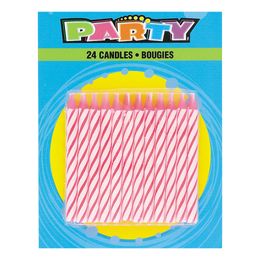 Tårtljus Rosa Randiga