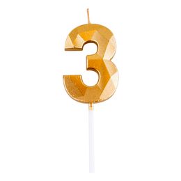 Bildspel - Tårtljus Siffra Diamond Guld