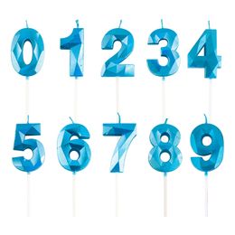 Tårtljus Siffra Diamond Ljusblå