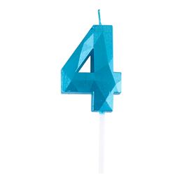 Bildspel - Tårtljus Siffra Diamond Ljusblå