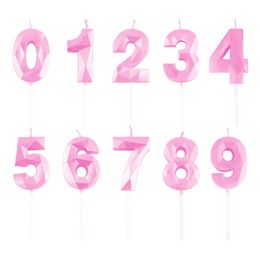 Tårtljus Siffra Diamond Ljusrosa