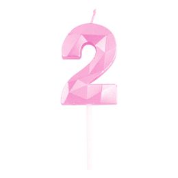 Bildspel - Tårtljus Siffra Diamond Ljusrosa