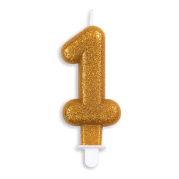 Lysbildefremvisning - Kakelys Tall Glitter Gull