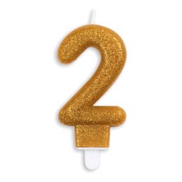 Lysbildefremvisning - Kakelys Tall Glitter Gull