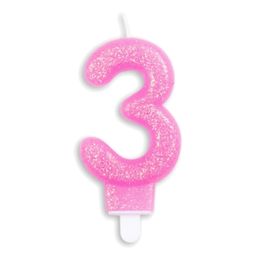 Lysbildefremvisning - Kakelys Tall Glitter Rosa