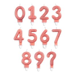 Kakkukynttilät Numero Kimalle Ruusukulta