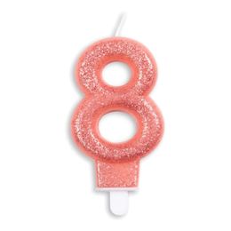 Diaesitys - Kakkukynttilät Numero Kimalle Ruusukulta