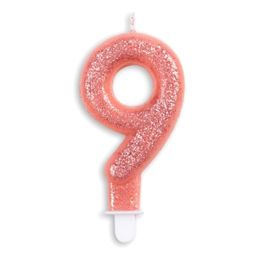 Diaesitys - Kakkukynttilät Numero Kimalle Ruusukulta