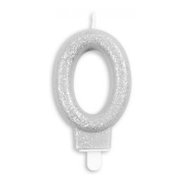 Diaesitys - Kakkukynttilä Numero Kimalle Hopea