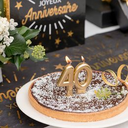 Bildspel - Tårtljus Siffra Matt Guld