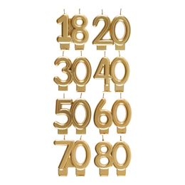 Tårtljus Siffra Matt Guld