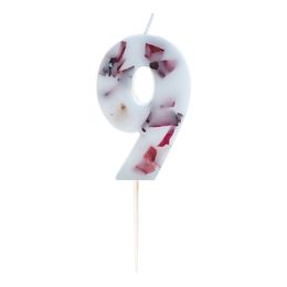 Bildspel - Tårtljus Siffra med Blomblad