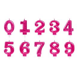 Tårtljus Siffra Rosa Metallic