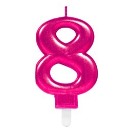 Bildspel - Tårtljus Siffra Rosa Metallic
