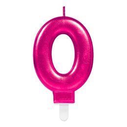 Bildspel - Tårtljus Siffra Rosa Metallic