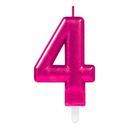 Bildspel - Tårtljus Siffra Rosa Metallic