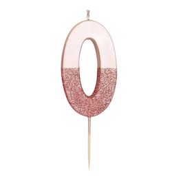 Bildspel - Tårtljus Siffra Roséguld/Glitter