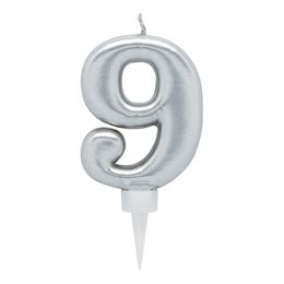 Bildspel - Tårtljus Siffra Silver