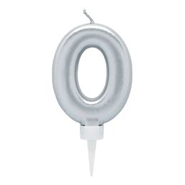 Bildspel - Tårtljus Siffra Silver