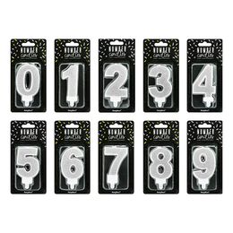 Tårtljus Siffra Silver Glitter