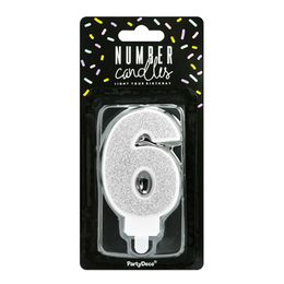 Bildspel - Tårtljus Siffra Silver Glitter