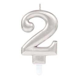 Lysbildefremvisning - Kakelys Tall Sølv Metallic