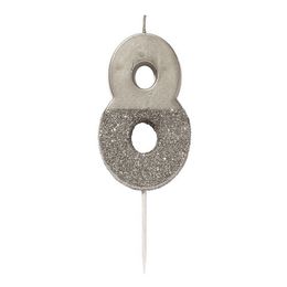 Bildspel - Tårtljus Siffra Silver/Glitter