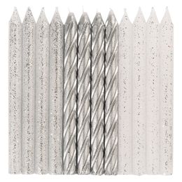 Tårtljus Silver/Vit