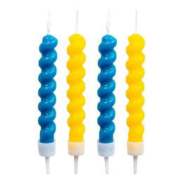 Tårtljus Skruvade Blå/Gul