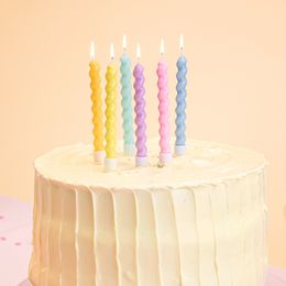 Bildspel - Tårtljus Skruvade Färgmix