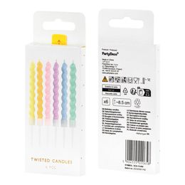 Bildspel - Tårtljus Skruvade Färgmix