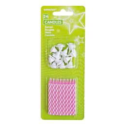 Bildspel - Tårtljus Spiral Rosa/Vit