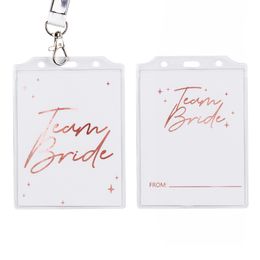 Lysbildefremvisning - Team Bride navneskilt på nøkkelbånd