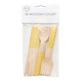 Puuaterimet Keltainen Kuvio