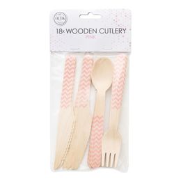 Träbestick Ljusrosa Mönster